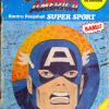 Captain America Super Sport! Basically, a black-line only colouring book. Bug-chewed, but .. I LOVE IT!